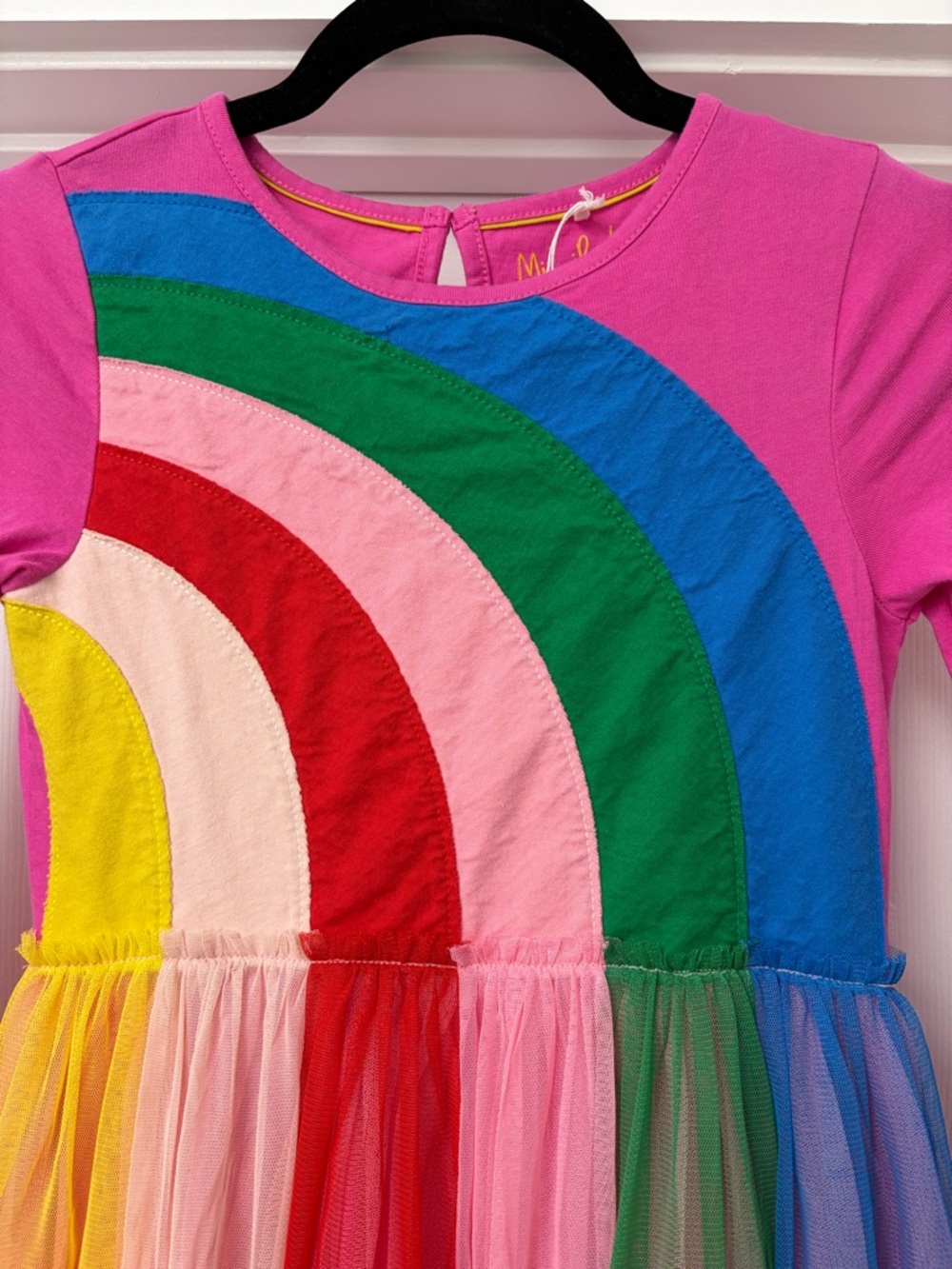 NWOT Mini Boden Pink Rainbow Tulle Play Dress